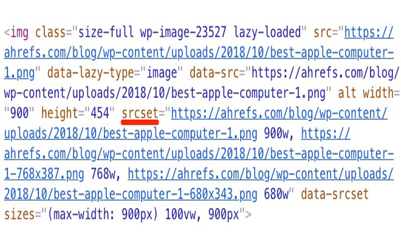 srcset code