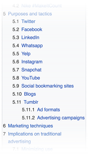 Table of content
