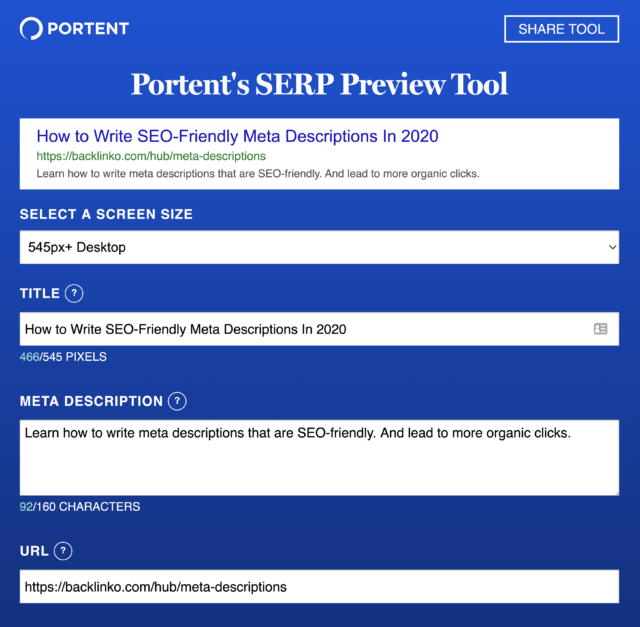 SERP Snippet Preview
